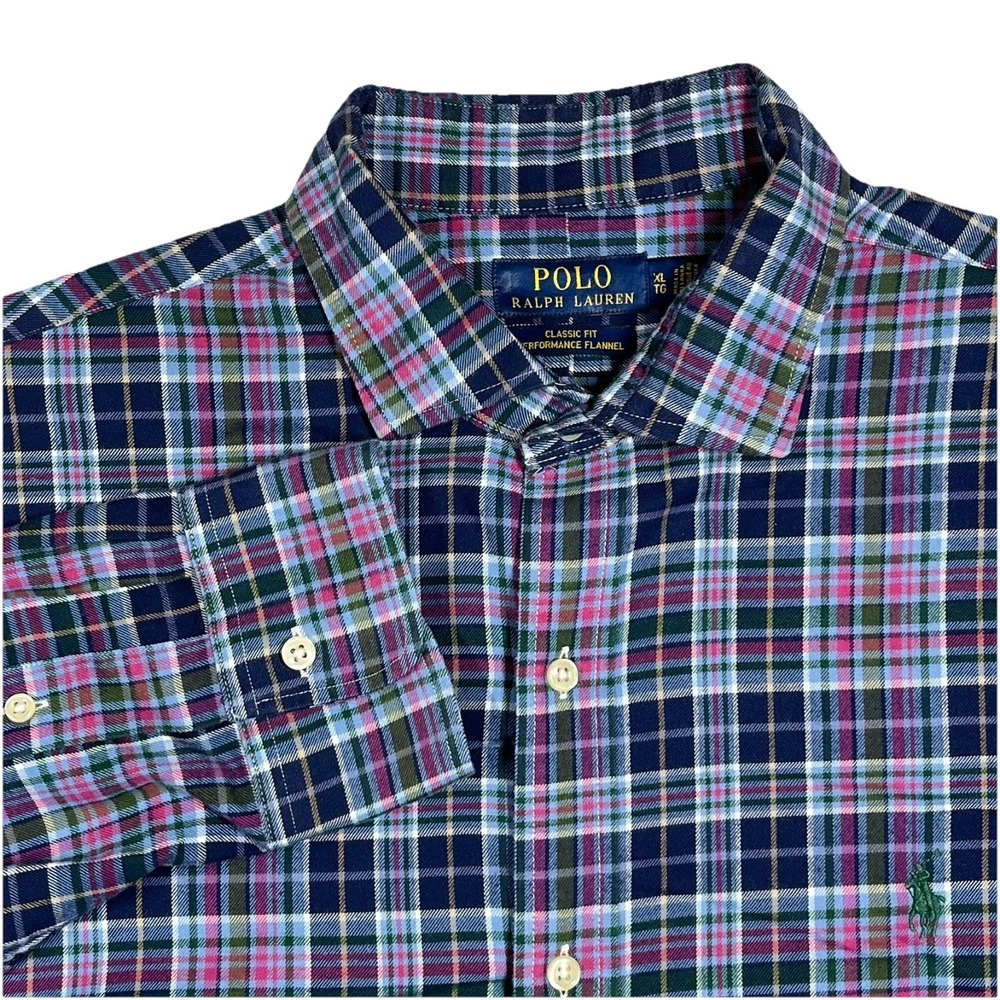 Polo Ralph Lauren Classic Fit Performance Flannel Button Down Shirt Men's XL